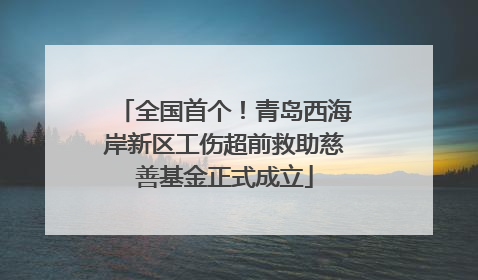 全国首个！青岛西海岸新区工伤超前救助慈善基金正式成立